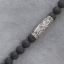Edelstahl-Halskette mit Lavastein-Perlen 45ST287